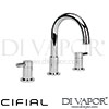 Cifial 31130TB U Techno 300 3 Hole Deck Basin Mixer Tap Spare Parts